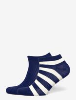 Gant - Stripe And Solid Ankle Socks 2-P - Futbolo kojinės iki kulkšnių - Tamsiai mėlyna