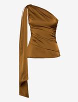 Malina - Nelly Draped One Shoulder Top - Marškinėliai be rankovių - Ruda