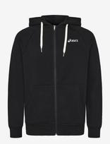 Asics - Asics Logo Fleece Full Zip Hoodie - Sportinis džemperis su gobtuvu - Juoda