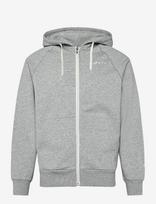 Asics - Asics Logo Fleece Full Zip Hoodie - Sportinis džemperis su gobtuvu - Pilka