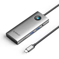 ORICO PW11 USB-C Docking Station 8-in-1, 2x USB-A 3.0, 1x USB-C PD 100W, 1x HDMI 4K 60Hz, 1x microSD/SD, 1x RJ45 Gigabit Ethernet, 1x Audio 3.5mm, Grey