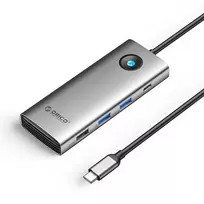 ORICO PW11 USB-C 8-in-1 Docking Station, 2x USB-A 3.0, 1x USB-A 2.0, 1x USB-C 3.0, 1x USB-C PD 100W, 1x HDMI 4K 60Hz, 1x VGA 1080P 60Hz, 1x RJ45 Gigabit Ethernet, Grey