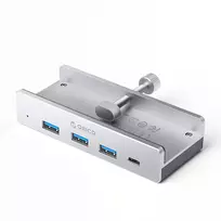 ORICO MH4PC USB-C Hub Clamp-Mounted, 3x USB-A 3.0 + 1x USB-C 3.0, Silver