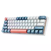 Machenike K500-B61 Wired Mechanical Gaming Keyboard, 61-Key, Red Switch, White-Blue