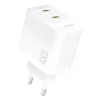 Dudao A28PEU 45W 2xUSB-C Wall Charger White