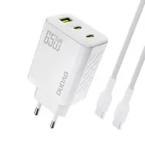 Dudao A29C 65W GaN USB-C įkroviklis su laidu - Baltas