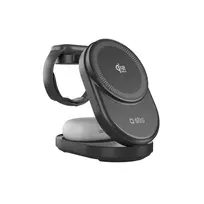 SBS Qi2.2 25W Inductive 3-in-1 Foldable Charging Station with MFI Certification - Black