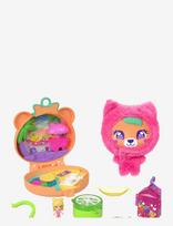 Polly Pocket - Plushie Bear Compact, Doll & Keychain Playset With Pets, Fruit Themed Accessories - Žaidimų rinkiniai - Rožinė
