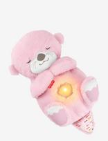Fisher-Price - Soothe 'N Snuggle Otter, Pink Plush Baby Toy, Sound Machine With Breathing Motion - Muzikinis pliušinis žaislas - Rožinė