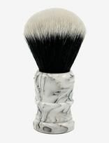 Parker - Parker White W/ Black Marbled Handle - Tuxedo Knot Synthetic Bristle Brush "Arctic Storm" - Skutimosi šepetėlis - Balta