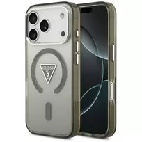GUESS IML Gradient Triangle Logo MagSafe dėklas, skirtas iPhone 17 Pro Max - chaki