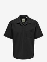 ONLY & SONS - Onspli Plisse Shirt - Marškinėliai trumpomis rankovėmis - Juoda