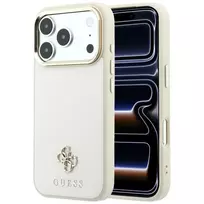 GUESS Saffiano Small 4G & Classic Logo MagSafe dėklas, skirtas iPhone 17 Pro Max / 18 Pro Max - smėlio spalvos