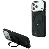 Guess Ring Stand 360 4G Classic Logo MagSafe dėklas, skirtas iPhone 18 Pro Max / 17 Pro Max - juodas