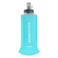 Rockbros Soft Flask 500 ml šviesiai mėlyna - sulankstomas hidratacijos butelis bėgimui ir lauko sportui