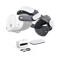 BOBOVR M3 Pro+ baterijos dirželis su 6500 mAh baterija ir įkrovimo stotele, skirtas Meta Quest 3/3S - balta