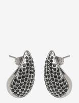 Bud To Rose - Drop Crystal Stud Earring Black/Silver - Išraiškingi auskarai - Sidabro