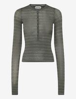 Weekday - Henny Henley Ls Top - Marškinėliai ilgomis rankovėmis - Chaki spalva