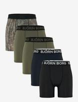 Björn Borg - Sports Microfiber Boxer 5P - Sportiniai bokser šortai - Marga / raštuota