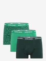 Björn Borg - Cotton Stretch Trunk 3P - Bokseriai - Žalia