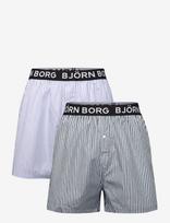Björn Borg - Cotton Stretch Logo Woven Boxer Shorts 2P - Bokseriai - Marga / raštuota