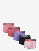 Björn Borg - Cotton Stretch Boxer Shorts 5P - Apatinės kelnaitės - Rožinė