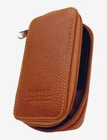 Parker - Parker Zipper Close Saddle Leather Case For Safety Razor And Blades - Skrudintuvas - Ruda