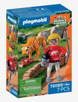 PLAYMOBIL - Zoo: Tiger And Visitor - Playmobil Animals & Friends - Marga / raštuota