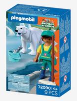 PLAYMOBIL - Zoo: Polar Bear And Zookeeper - Playmobil Animals & Friends - Marga / raštuota