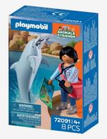 PLAYMOBIL - Zoo: Dolphin And Visitor - Playmobil Animals & Friends - Marga / raštuota