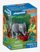 PLAYMOBIL - Zoo: Baby Elephant And Zookeeper - Playmobil Animals & Friends - Marga / raštuota