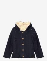 Minymo - Jacket Knit W. Teddy Lining - Žieminė kepurė - Tamsiai mėlyna