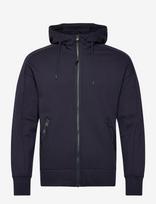 C.P. Company - Diagonal Raised Fleece Goggle Zipped Hoodie - Džemperis - Tamsiai mėlyna