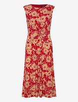 Lauren Ralph Lauren - Floral Twist-Front Stretch Jersey Dress - Iki kelių ir midi suknelės - Raudona