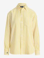 Polo Ralph Lauren - Yd Linen/Cotton-Wvn-Shirt - Marškinėliai trumpomis rankovėmis - Geltona