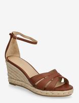 Lauren Ralph Lauren - Nellie Nappa Leather Espadrille - Espadrilės su kulniukais - Ruda
