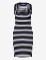 Lauren Ralph Lauren - Yd Striped Ponte-Knt-Dresses - Iki kelių ir midi suknelės - Tamsiai mėlyna