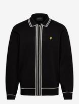 Lyle & Scott - Tipped Knitted Zip Through Jacket - Megztinis su užtrauktuku - Juoda