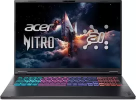 Acer Nitro 18 AI AN18-61-R5QB žaidimų nešiojamas kompiuteris, 18 colių WQXGA 165Hz, Ryzen AI 9-365, 32GB RAM, 1TB SSD, GeForce RTX 5070 Ti, Linux