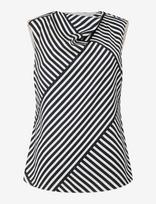French Connection - Striped Damasco Cowl Nk Tank - Marškinėliai be rankovių - Juoda