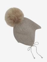 Huttelihut - Bonnet Wool Knit Alpaca Pompom - Žieminė kepurė - Smėlio