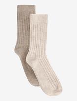 Huttelihut - Wool Rib Socks 2-Pack - Kūdikių kojinės - Smėlio