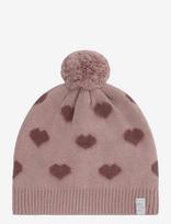 Minymo - Soft Teddy Pile Knit W. Hearts - Kepurė - Rožinė