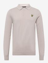 Lyle & Scott - Cotton Merino Long Sleeve Knitted Polo - Marškinėliai ilgomis rankovėmis - Smėlio