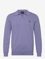 Lyle & Scott - Cotton Long Sleeve Polo Collar Jumper - Polo marškinėliai ilgomis rankovėmis - Violetinė
