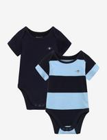 Gant Kids - 2 Pack Ss Striped Romper - Bodžių rinkinys - Tamsiai mėlyna