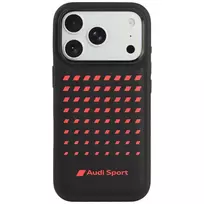 Audi Sport sintetinės odos MagSafe dėklas iPhone 18 Pro / 17 Pro, juodas