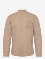 Lindbergh - Cotton/Linen Shirt L/S - Lininiai marškiniai - Smėlio