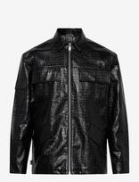 HAN Kjøbenhavn - Faux Croc Overshirt - Lietpaltis - Juoda