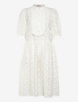Stella Nova - Cotton Lace Dress - Iki kelių ir midi suknelės - Balta